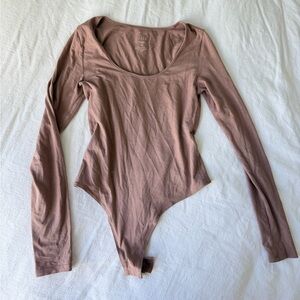 True Hues Brown Long Sleeve Bodysuit